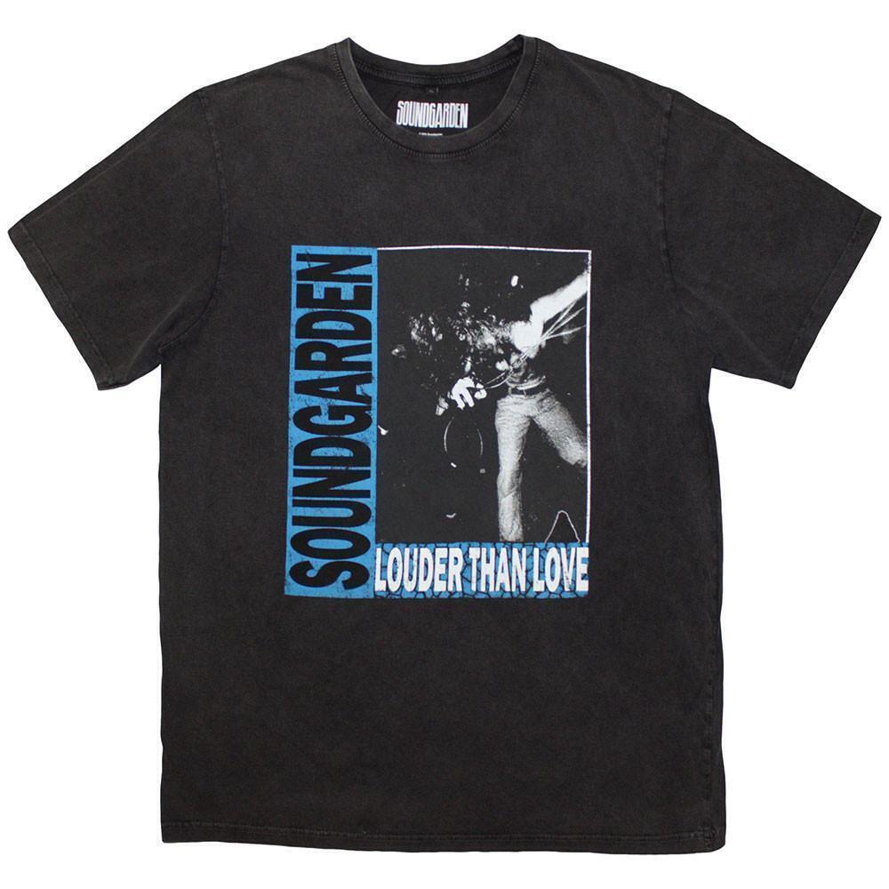 Soundgarden Unisex Stone Wash T Shirt Louder Than Love Charcoal Grey